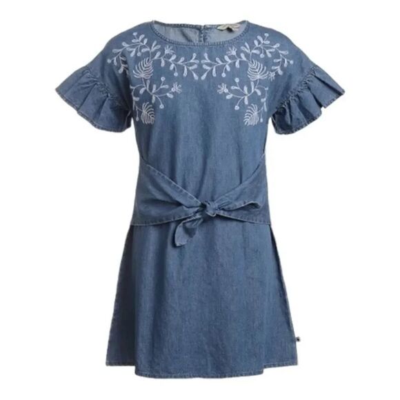 Lucky Brand Other - Lucky Brand  Adele Wash Embroidered Shira Flutter-Sleeve Dress - Girls sz L NWT.